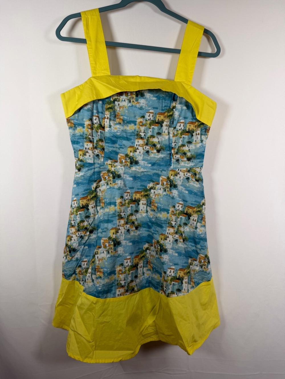 Shop the Mint Nursing Dress Yellow-Trim Mediterranean Print Sundress